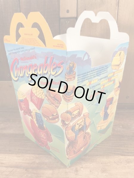 マクドナルドのChangeablesのビンテージハッピーミールトイボックス