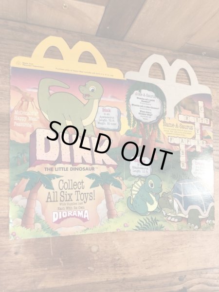 マクドナルドのDink The Little Dinosaurのビンテージハッピーミールトイボックス