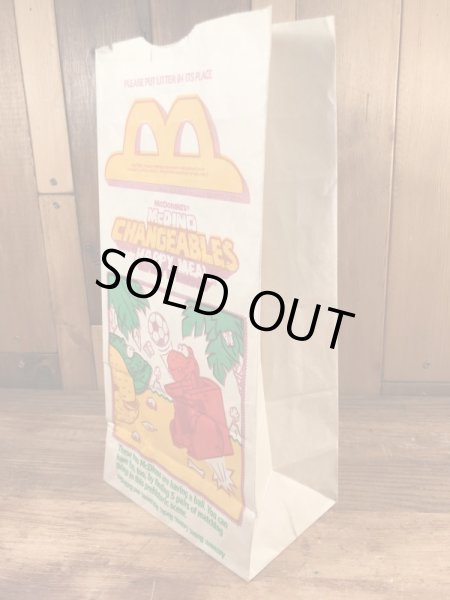 マクドナルドのハッピーミールのビンテージ紙袋