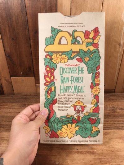 画像2: McDonald's “Discover The Rain Forest” Happy Meal Paper Bag　マクドナルド　ビンテージ　紙袋　ハッピーミール　90年代