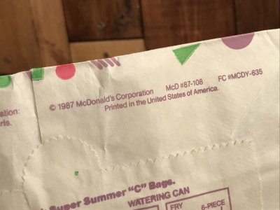 画像2: McDonald's “Super Summer” Happy Meal Paper Bag　マクドナルド　ビンテージ　紙袋　ハッピーミール　80年代