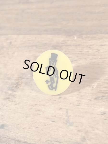 アドバタイジングキャラクターのミスターピーナッツのヴィンテージプラスチックピン