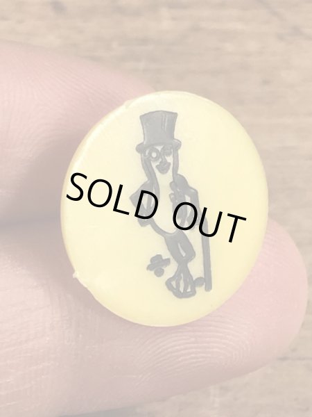 企業キャラクターのミスターピーナッツのビンテージプラスチックピン