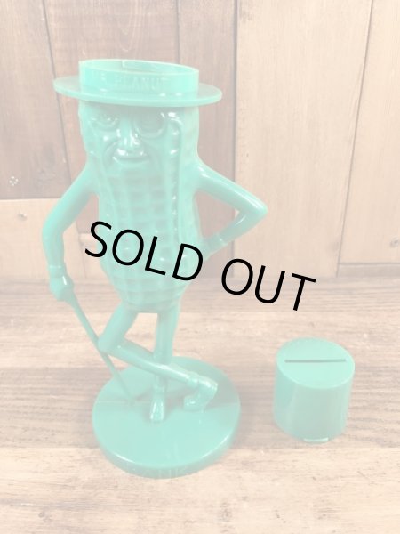 企業キャラクターのミスターピーナッツのビンテージ貯金箱フィギュア