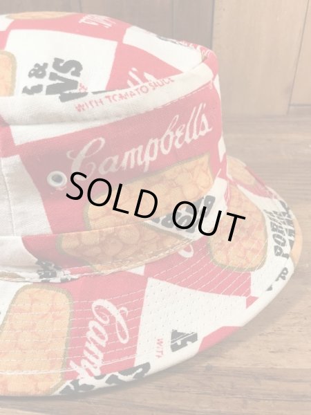 キャンベルスープの総柄のヴィンテージハット