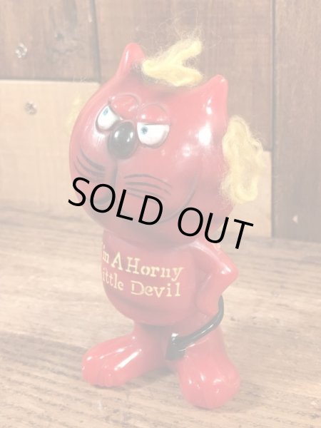 デビルキャットのシリスカルプのヴィンテージメッセージドール