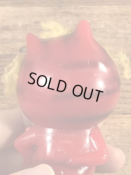 レッドデビルの猫のビンテージメッセージドール