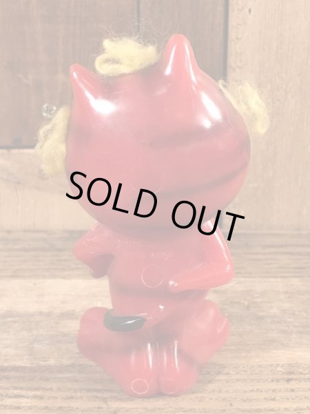 デビルキャットのシリスカルプのヴィンテージメッセージドール