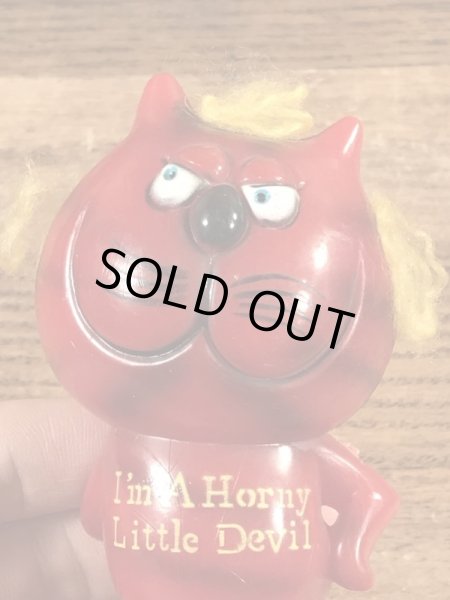 レッドデビルの猫のビンテージメッセージドール