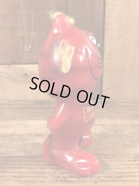 レッドデビルの猫のビンテージメッセージドール