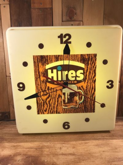 画像2: Hires Root Beer Light-Up Wall Clock　ハイアーズ　ビンテージ　ライトアップクロック　壁掛け時計　70〜80年代