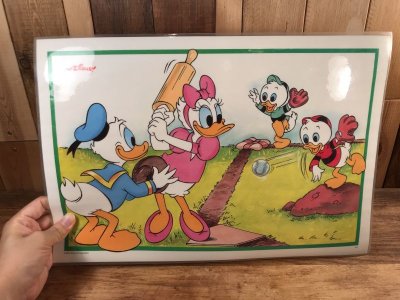 画像2: Disney “Duck Family” Vinyl Placemat　ドナルドダック　ビンテージ　ランチョンマット　プレースマット　70〜80年代