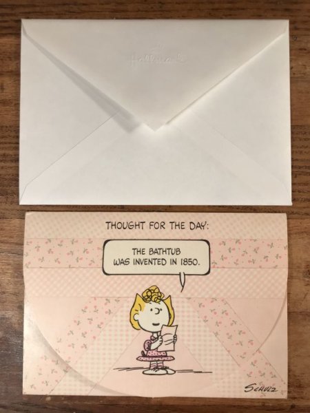 スヌーピーのサリーブラウンのビンテージグリーティングカード