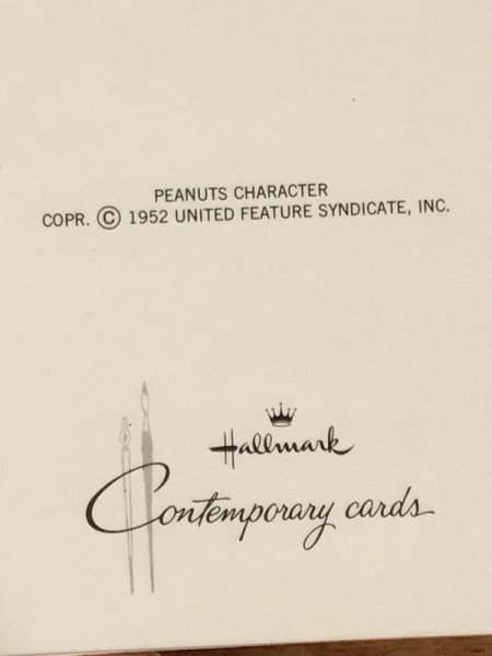 スヌーピーのルーシーのビンテージグリーティングカード