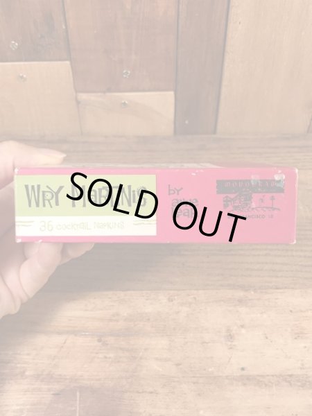 酔っ払いのイラストが描かれたビンテージ紙ナプキン