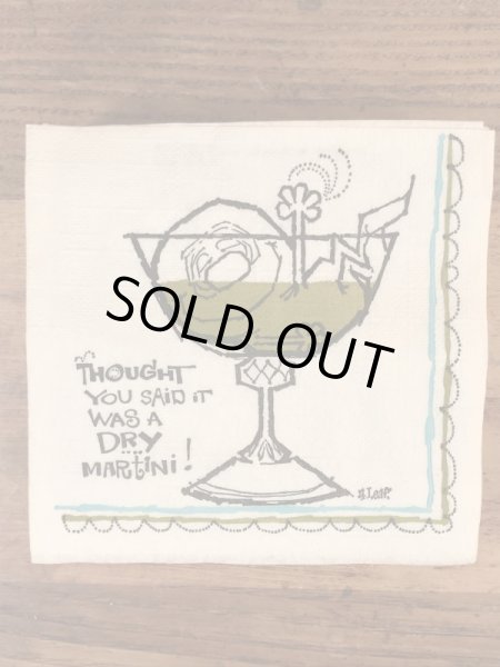 酔っ払いのイラストが描かれたヴィンテージペーパーナプキン