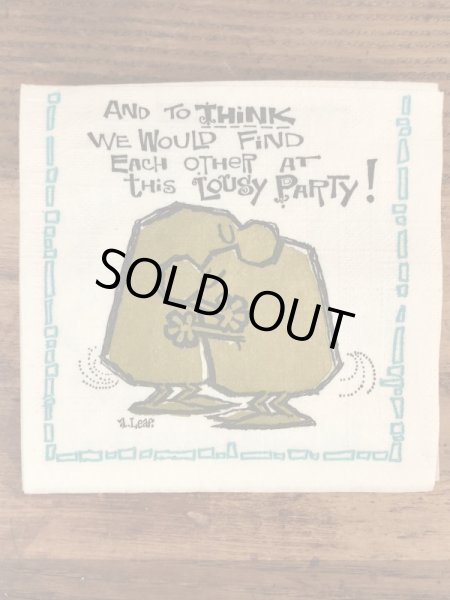 酔っ払いのイラストが描かれたヴィンテージペーパーナプキン