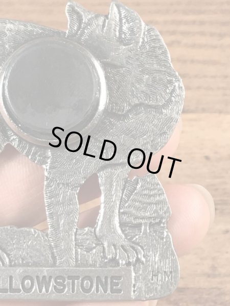 イエローストーンのオオカミのビンテージマグネット