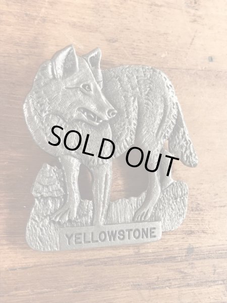 イエローストーンのオオカミのビンテージマグネット
