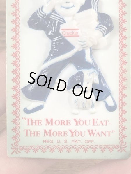 アドバタイジングキャラクターのクラッカージャックのヴィンテージマグネット