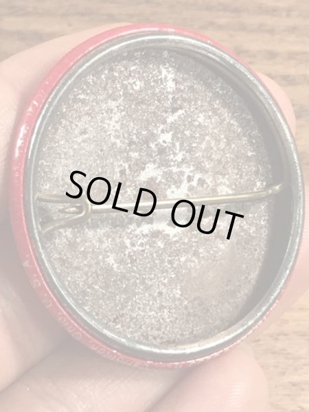 Warning Mad Loverのメッセージが書かれたビンテージ缶バッジ