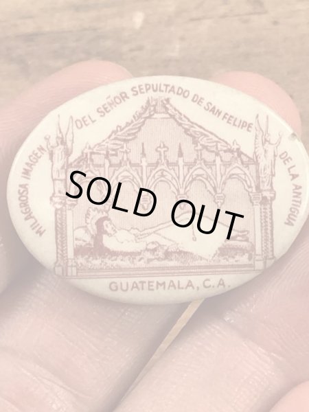 グアテマラ共和国の教会のビンテージ缶バッジ