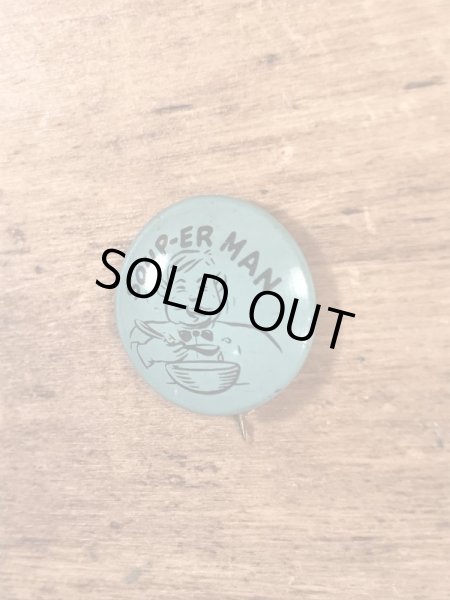 Soup-Er Manが描かれた50年代頃のヴィンテージ缶バッチ