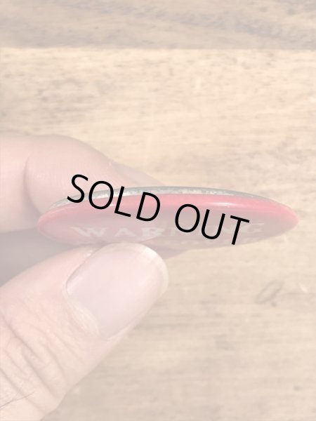 Warning Mad Loverのメッセージが書かれたヴィンテージ缶バッチ