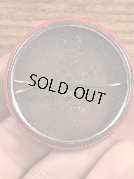 Warning Mad Loverのメッセージが書かれたビンテージ缶バッジ