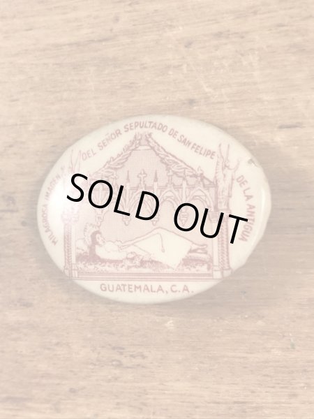 グアテマラ共和国のSan Felipe De La Antiguaのヴィンテージ缶バッチ