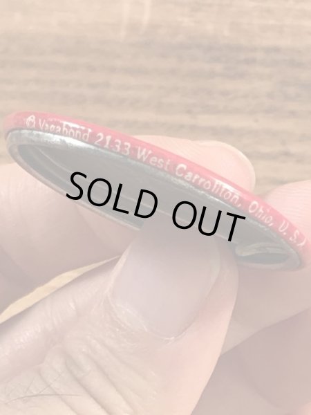 Warning Mad Loverのメッセージが書かれたヴィンテージ缶バッチ