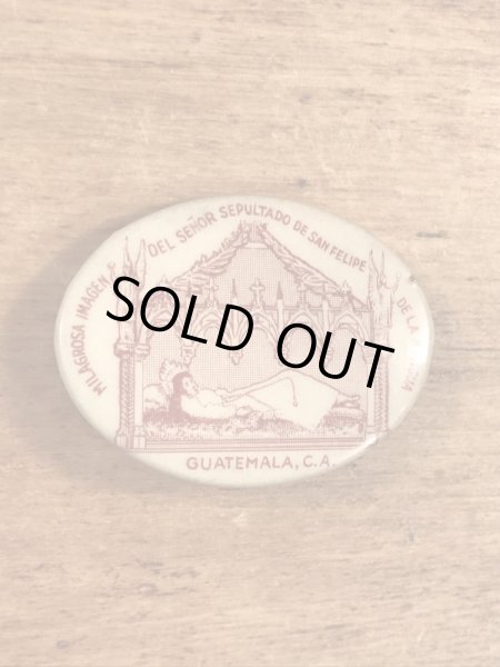 グアテマラ共和国の教会のビンテージ缶バッジ