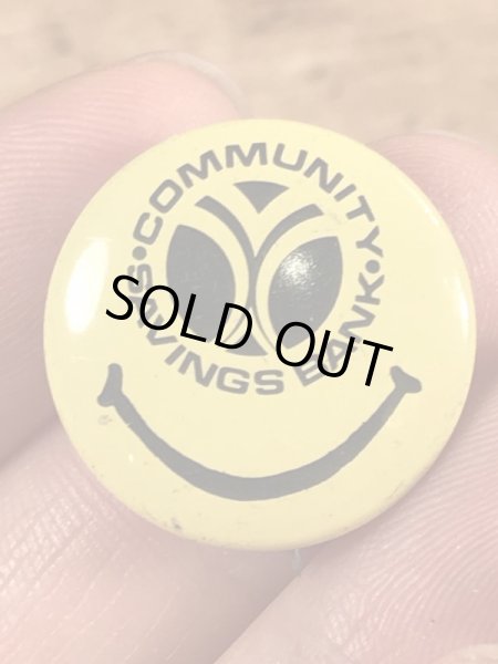 企業物のスマイルのビンテージ缶バッジ