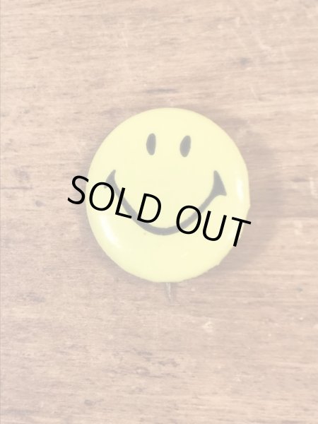 70年代頃のスマイルフェイスのヴィンテージ缶バッチ