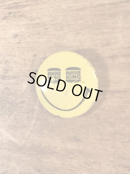 Burger Kingのスマイルフェイスのヴィンテージ缶バッチ