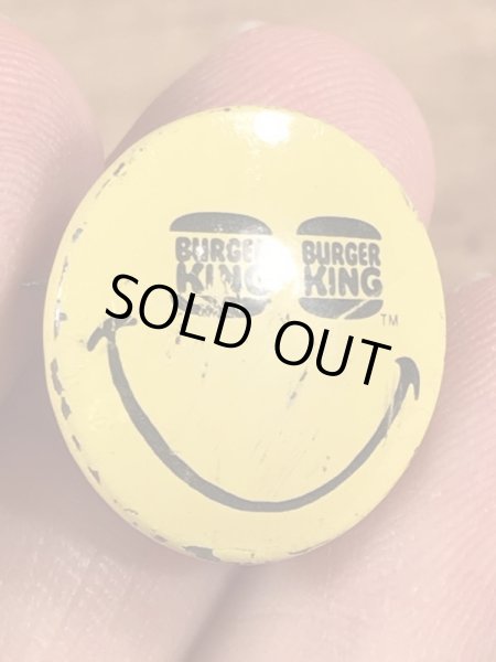 バーガーキングのスマイルのビンテージ缶バッジ