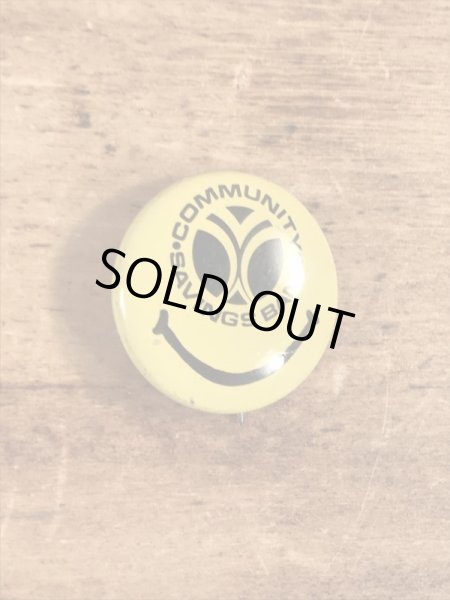 企業物のスマイルのビンテージ缶バッジ