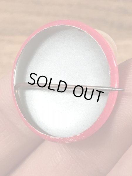 スマイルの顔とメッセージが書かれたビンテージ缶バッジ