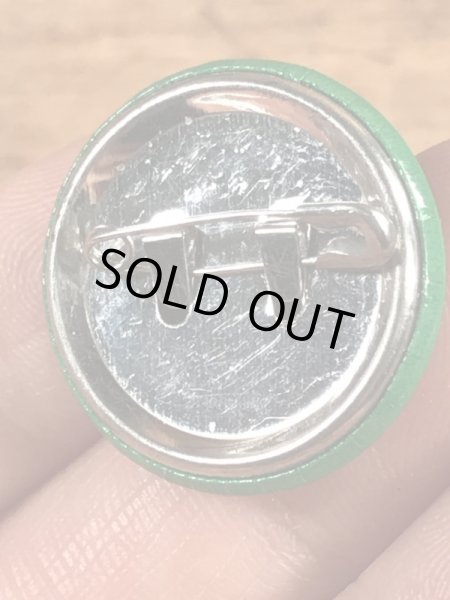 目がクローバーになったスマイルのビンテージ缶バッジ