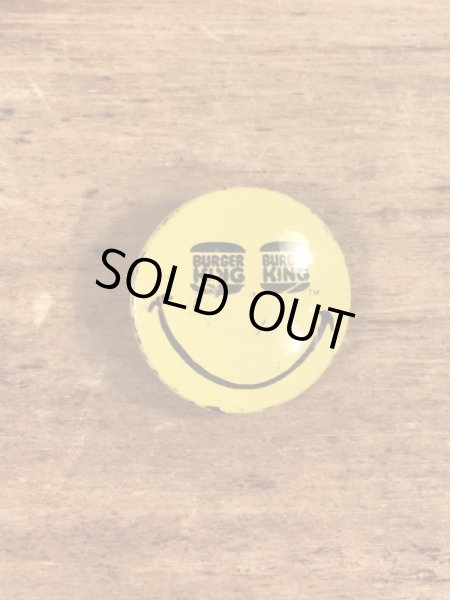 バーガーキングのスマイルのビンテージ缶バッジ