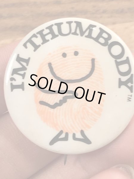 70年代頃のスマイルの指紋が描かれたビンテージ缶バッジ