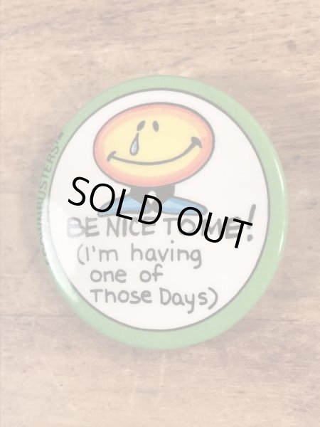 80年代頃のメッセージが書かれたヴィンテージ缶バッチ