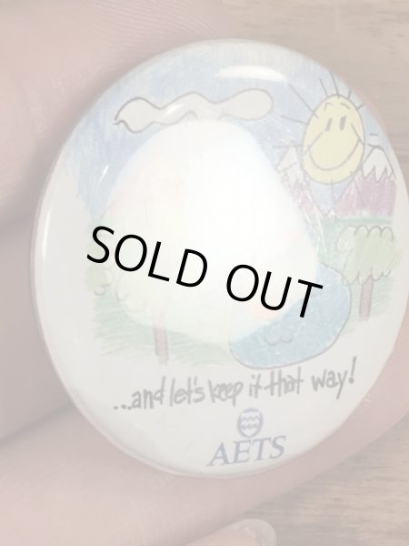 80年代頃の企業物のビンテージ缶バッジ