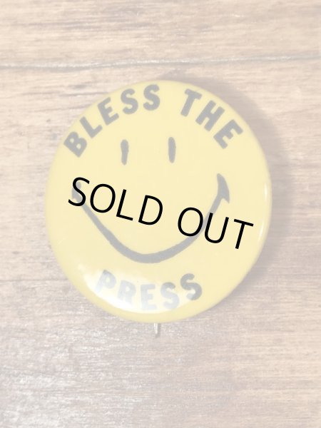 70年代〜頃のスマイルフェイスのヴィンテージ缶バッチ