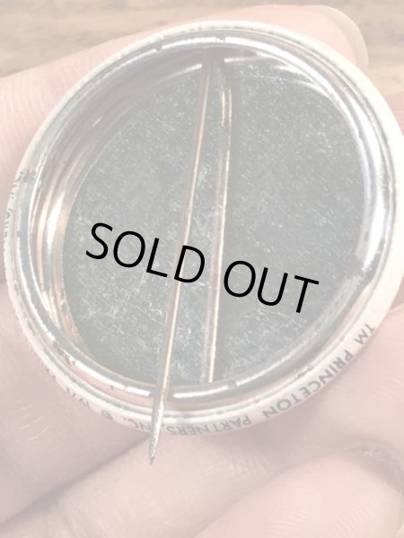 70年代頃のスマイルの指紋が描かれたビンテージ缶バッジ