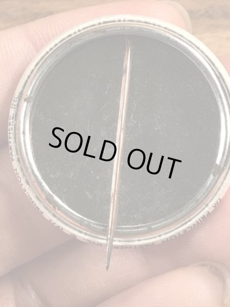 70年代頃のスマイルフェイスの指紋が描かれたヴィンテージ缶バッチ