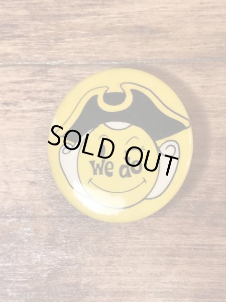 海賊になったスマイルフェイスのヴィンテージ缶バッチ