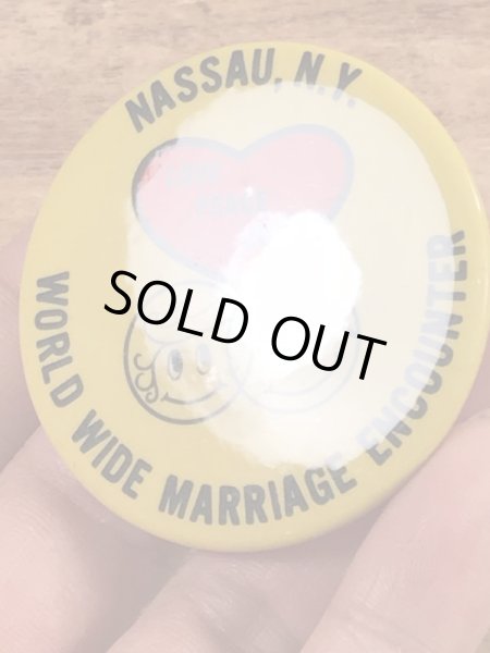 70年代頃のハートとスマイルフェイスのヴィンテージ缶バッチ