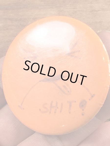 70年代〜頃のシットの顔が描かれたヴィンテージ缶バッチ