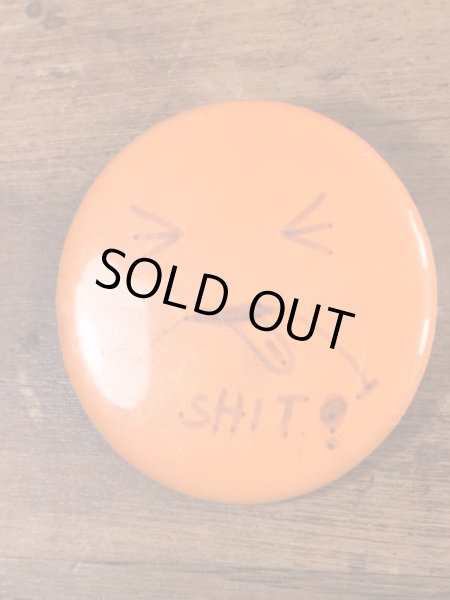 70年代〜頃のシットの顔が描かれたヴィンテージ缶バッチ